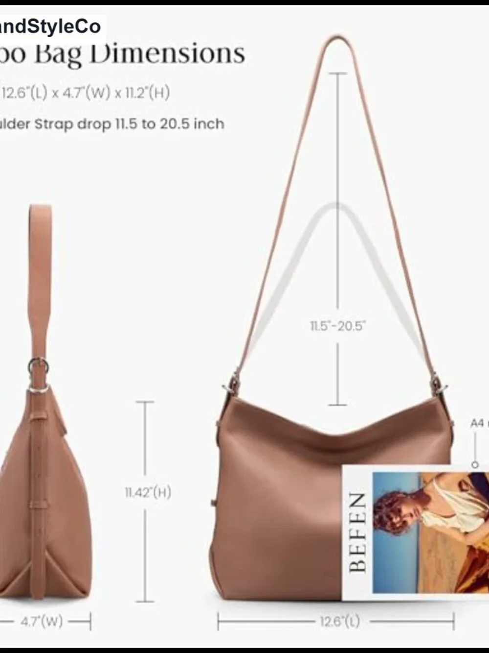 Genuine Leather Hobo Bag Women Crossbody Purse Adjustable Strap